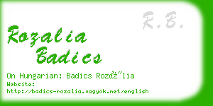rozalia badics business card